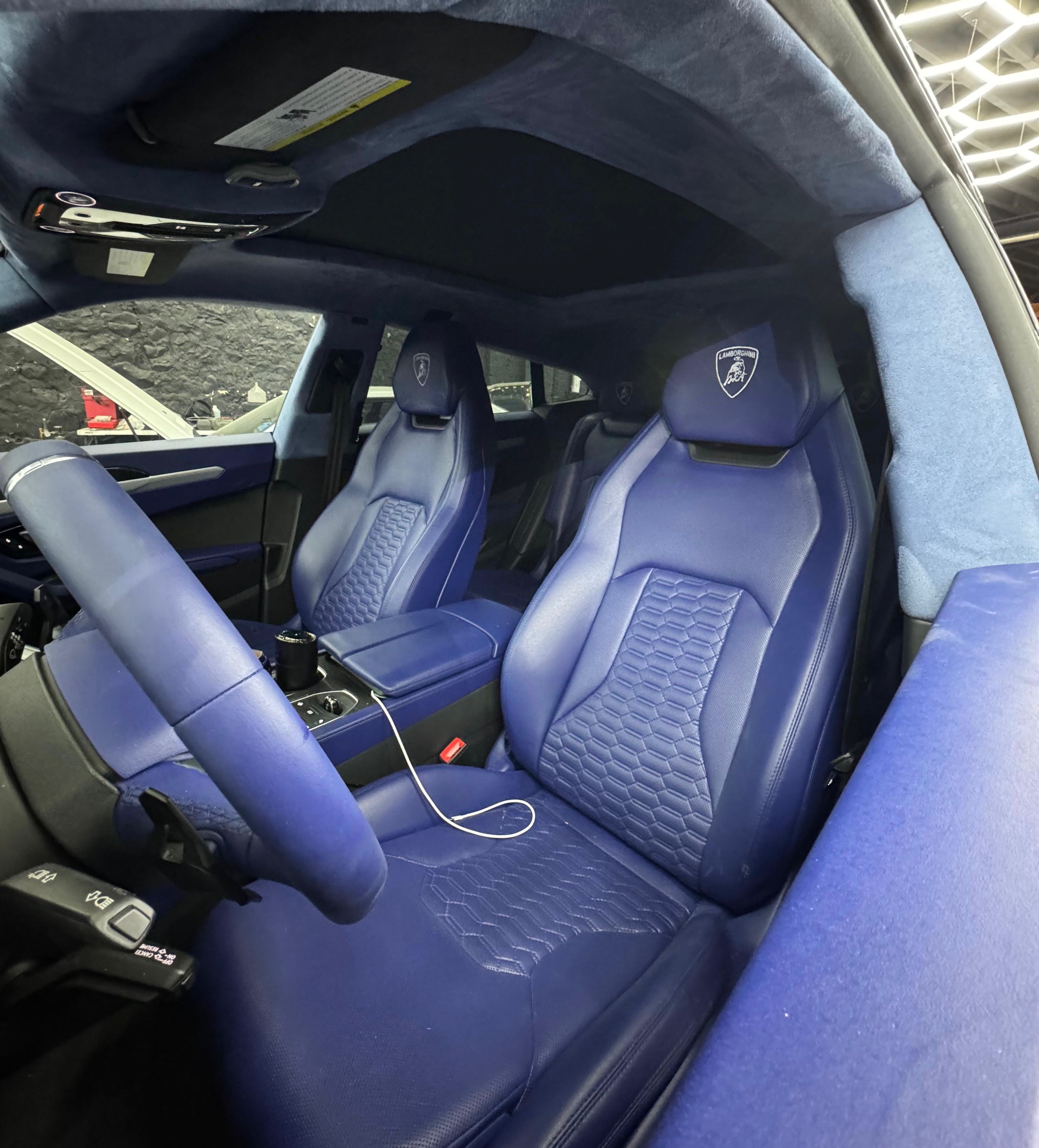 Lamborghini Urus White Blue Interior